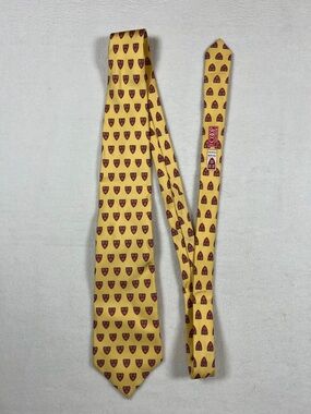 Vineyard Vines The Coop Harvard University Crest Yellow Necktie 100% Silk